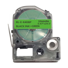 Стрічка для принтера етикеток UKRMARK RL-E-K4GBP-BK/GR, аналог LK4GBP. 12 мм х 9 м (900268)