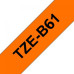 Стрічка для принтера етикеток UKRMARK B-Fc-TB61P-BK/OR, аналог TZeB61, флуорисцентна, 36мм х 8м, black on orange (900539)