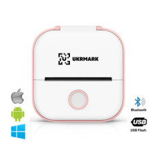 Принтер чеків UKRMARK P02PK Bluetooth, біло-рожевий (900888)
