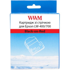 Стрічка для принтера етикеток WWM для Epson LW-400/700 18mm х 8m Black-on-Red (WWM-SC18R)