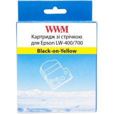 Стрічка для принтера етикеток WWM для Epson LW-400/700 6mm х 8m Black-on-Yellow (WWM-SC6Y)