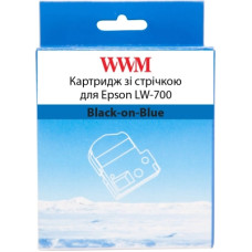 Стрічка для принтера етикеток WWM для Epson LW-700 24mm х 8m Black-on-Blue (WWM-SC24B)