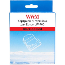 Стрічка для принтера етикеток WWM для Epson LW-700 24mm х 8m Black-on-Red (WWM-SC24R)