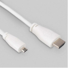 Додаткове обладнання для Мікро ПК Raspberry Pi Кабель microHDMI-HDMI для Raspberry Pi 1м офіційний білий (SC0358)