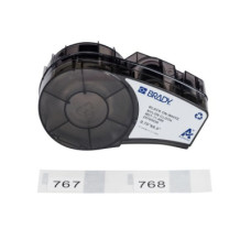 Стрічка для принтера етикеток Brady M21-11-499, вирубні, 19.05×12.7 mm, 140 шт, black on white, нейлон (152090)