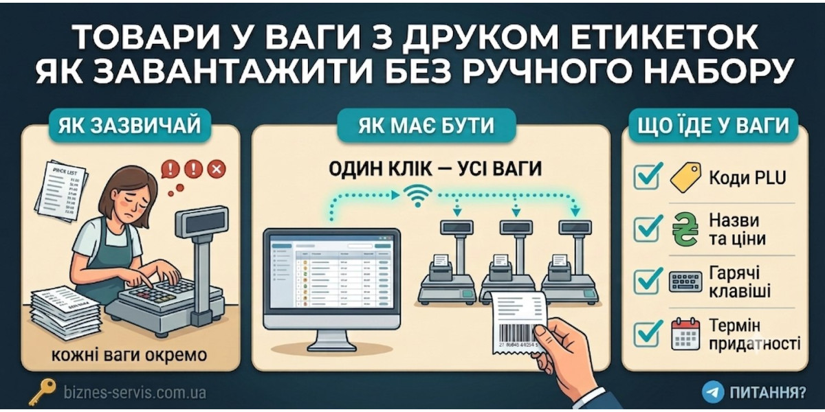 Товари у ваги з друком етикеток: як завантажити без ручного набору